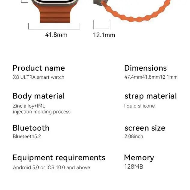 X8 Ultra Smart Watch 49MM with Bluetooth Calling